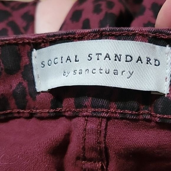 SOCIAL STANDARD by Sanctuary Animal Print 4 sexy mobwife skinny pants Retro‎ y2k - Picture 3 of 5
